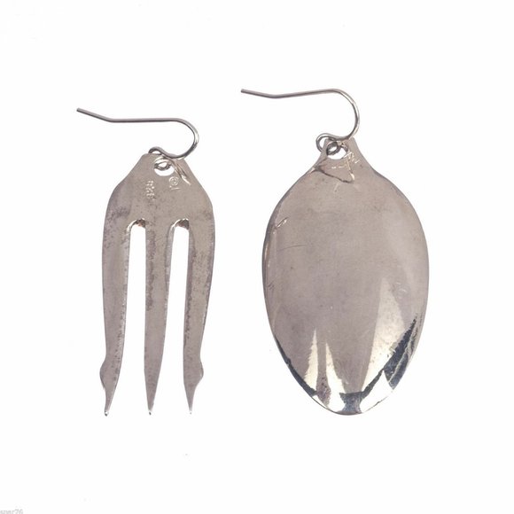 Sterling Silver over Brass Olive Fork & Sugar Spoo - Picture 1 of 5